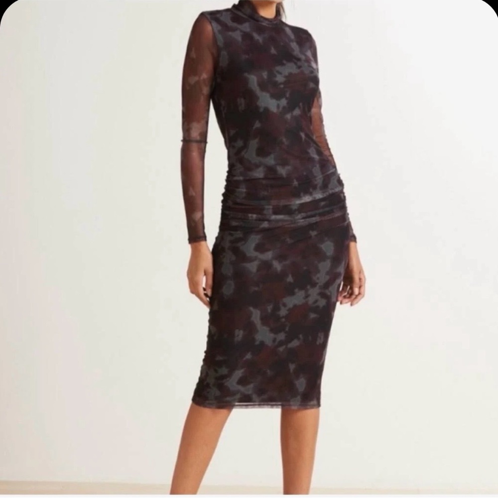 Allison Joy Elegant Black and Purple Long Sleeve Dress